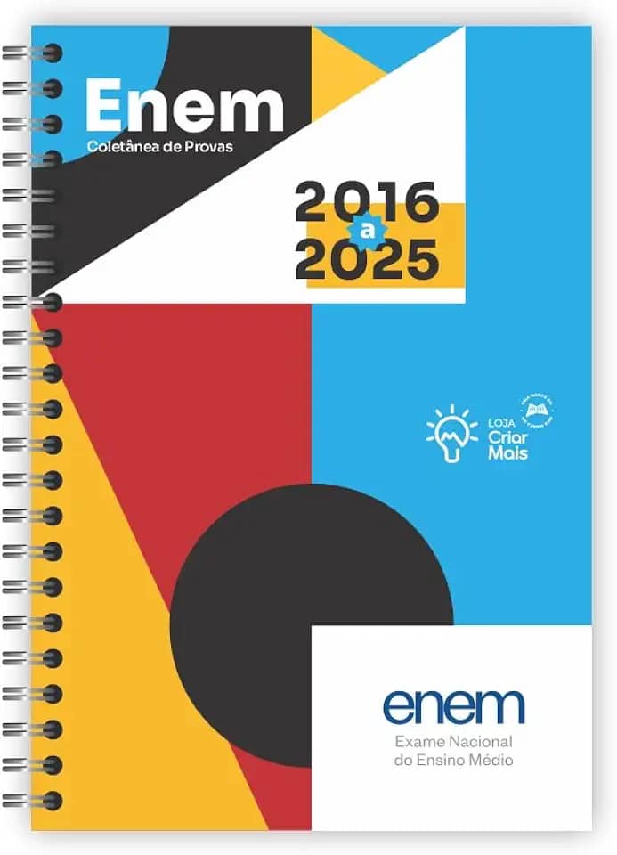 Apostila ENEM 2025 com 10 ANOS (Provas de 2016 a 2025) Provas + Gabaritos + Folhas de Redação