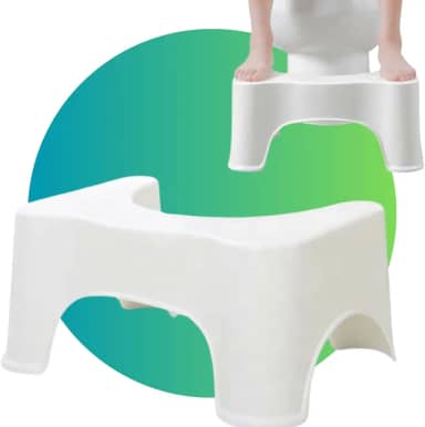 AM IMPORT Banquinho Banco Multiuso Para Vaso Sanitário Cocoras Auxiliar Posição Evacuação Apoio Pés