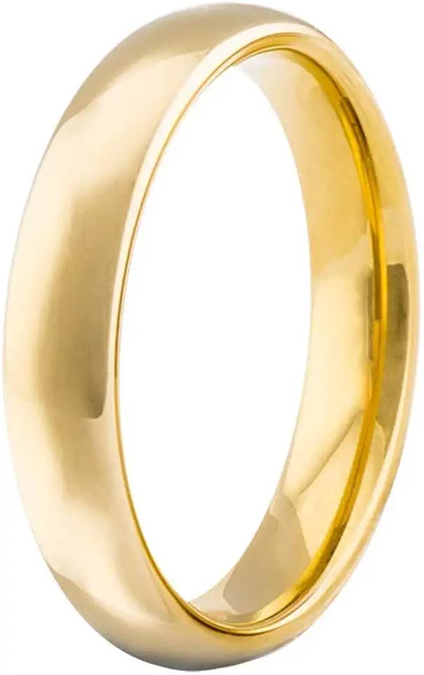 Aliança Tungstênio Tradicional 4mm banhada ouro 18k