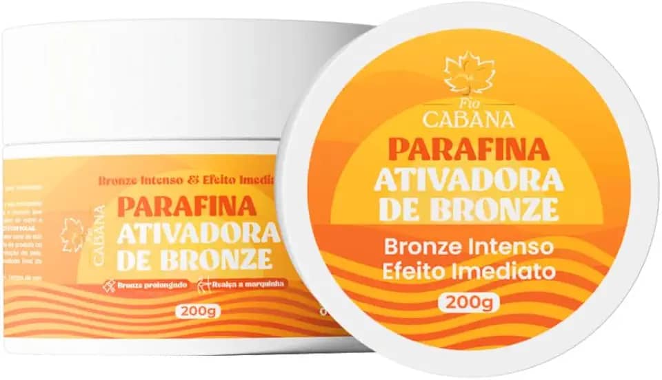 Parafina Ativadora de Bronze Fio Cabana 200g Bronze Intenso Marquinha Rápida Pele Iluminada