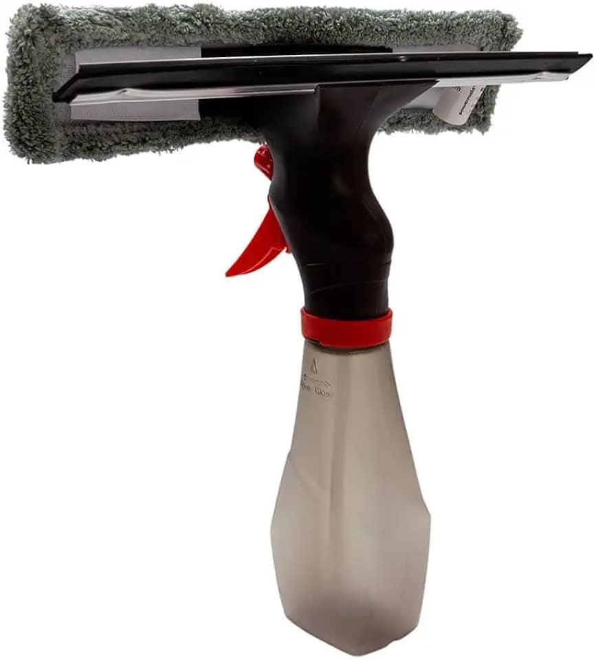 Powermaid Mop Limpa Vidros Esfregão Spray, 3 em 1, borrifa, limpa e seca - Vermelho e Cinza