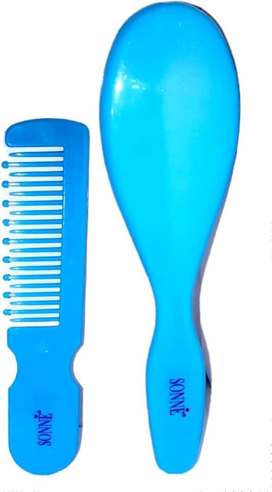 Sonne Kit Pente E Escova De Cabelo Para Bebê Azul