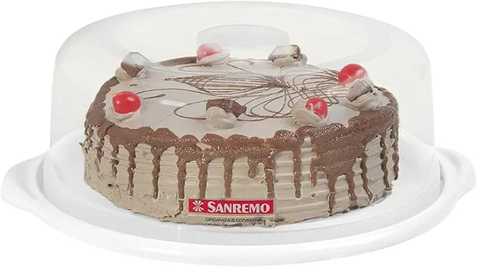 Sanremo - Porta Bolo Plástico Redondo de 35,5cm, Linha Casar