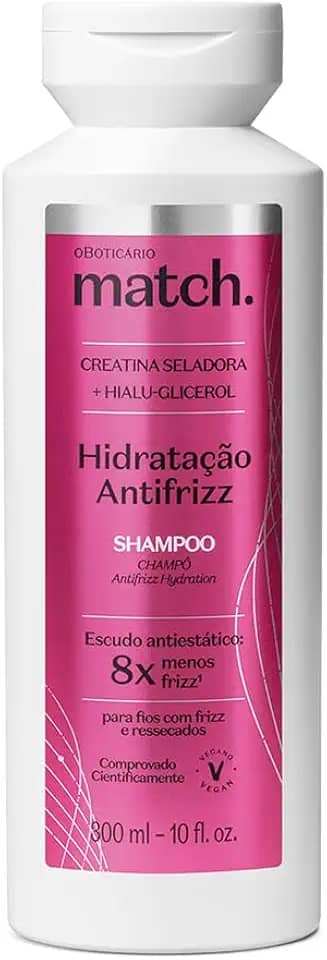 O Boticário Shampoo Match Hidratação Antifrizz 300ml