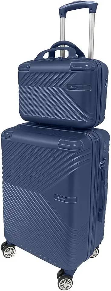 Mala de Bordo 10kg com Frasqueira Bagagem de Mão Expansível ANAC Rodas Duplas 360° Cadeado TSA Antifurto Alça Lateral Design Leve Resistente Ideal para Viagens Avião (Azul)