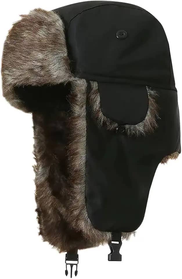 Chapéu caçador de inverno para clima frio à prova de vento chapéu de abas de orelha chapéu de caça quente chapéu de esqui de neve peludo chapéu de esqui russo chapéu térmico de abas de orelha