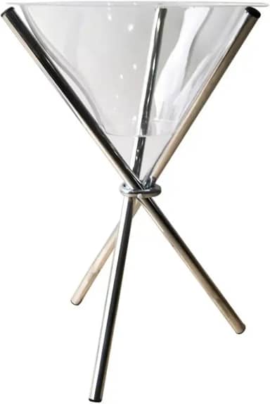 Champanheira Grande Acrílico Cristal Tripé Alumínio 33 Litros 56cm