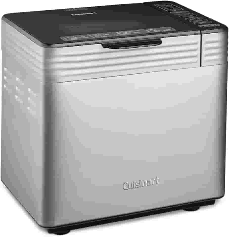 Cuisinart Máquina de fazer pão, máquina de pão de convecção de aço inoxidável com 16 opções de menu, 3 tamanhos de pão até 900 g, 3 cores de crosta, inclui copo medidor, colher e gancho de amassar