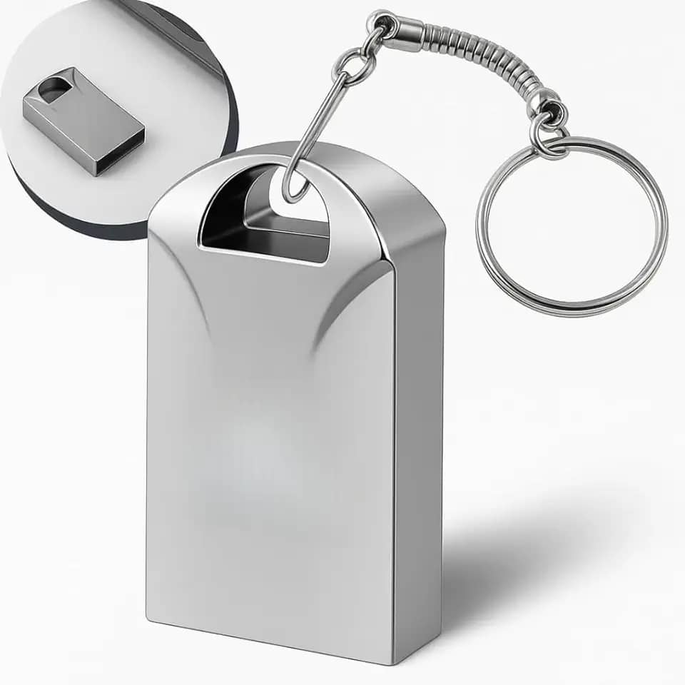 Mini Pen Drive Mini Chaveiro de Metal Rápido Ideal Para Armazenar Arquivos Fotos Musicas e Videos Metálico 64gb Resistente Ultra Rápido Cor Linha Premium (64, GB)