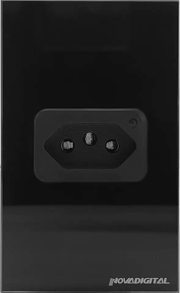 Tomada Inteligente de embutir 20A 4x2 com vidro temperado e Medidor de consumo elétrico Compatível com Google Home e Alexa da Amazon (Preta)