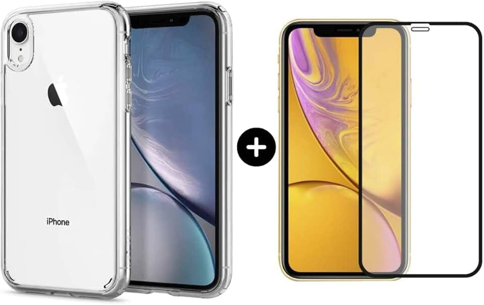 Película De Vidro 3D Tela Toda Para iPhone + Capa Capinha Case (iPhone XR)
