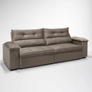 Sofá 3 Lugares Reclinável e Retrátil Bel Veludo 2,00m LIMOV