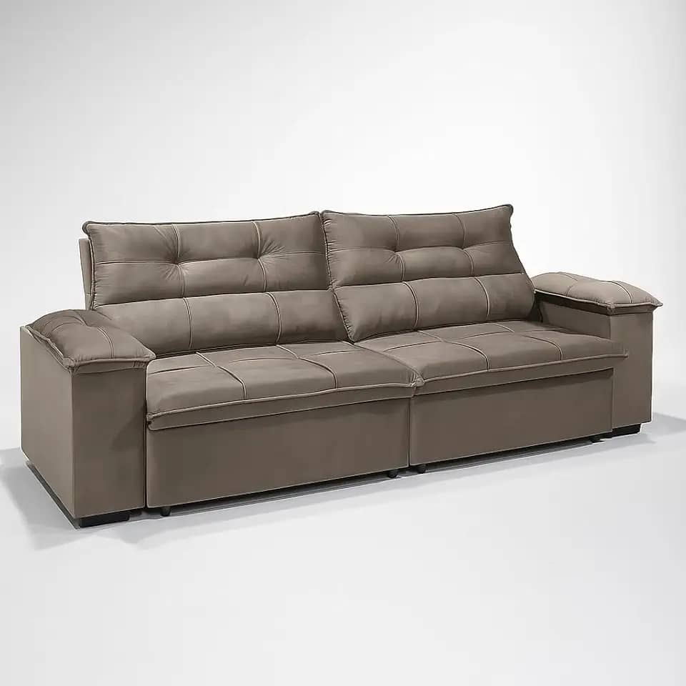 Sofá 3 Lugares Reclinável e Retrátil Bel Veludo 2,00m LIMOV