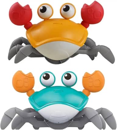 Caranguejo Fujao (pega) Eletronico Brinquedo com Sensor de Obstaculos, Musica Interativo A Pilha Para Bebes, crianças Premium (Verde)