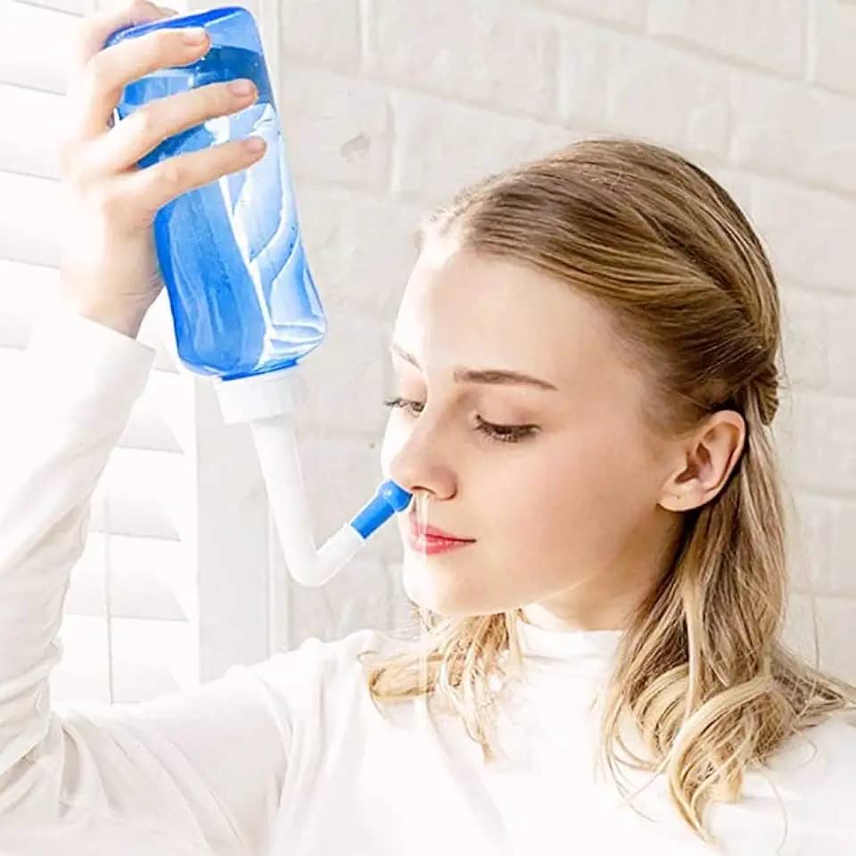 Higienizador Nasal Lavador Lavagem de Nariz Ducha Nasal Sinusite Rinite 2 Bicos 300ml Adulto e Criança