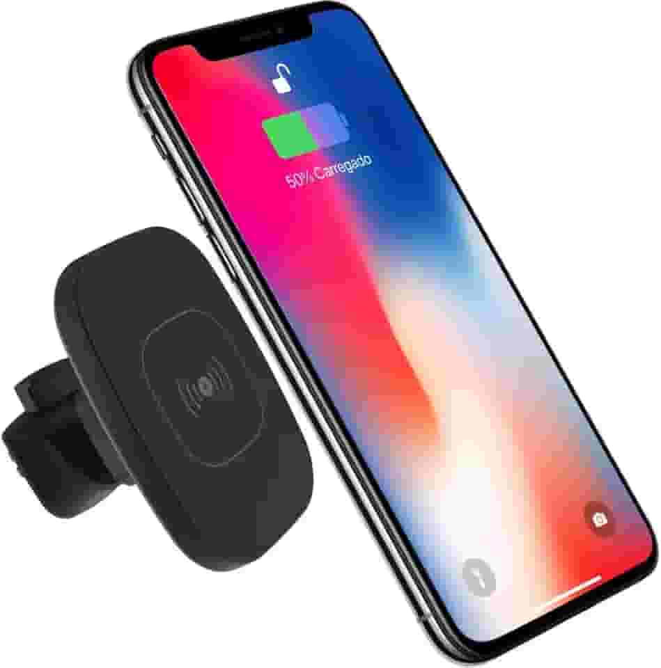 Carregador Veicular sem fio por Indução com Suporte Magnético, 5Watts, Qi, Preto, CV5WQI, Geonav