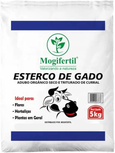 5Kg Esterco Bovino/Gado Adubo Curral Orgânico Seco Mogifertil