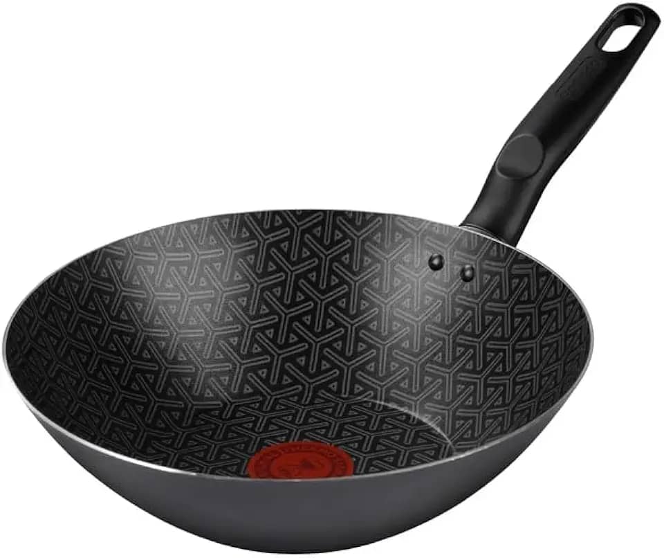 Frigideira Wok Rochedo Robusta Grafite 25cm com Antiaderente Resist 3X, Reforçado com Partículas Minerais, Alta Espessura, Base Limpa Fácil e Thermo-Sinal