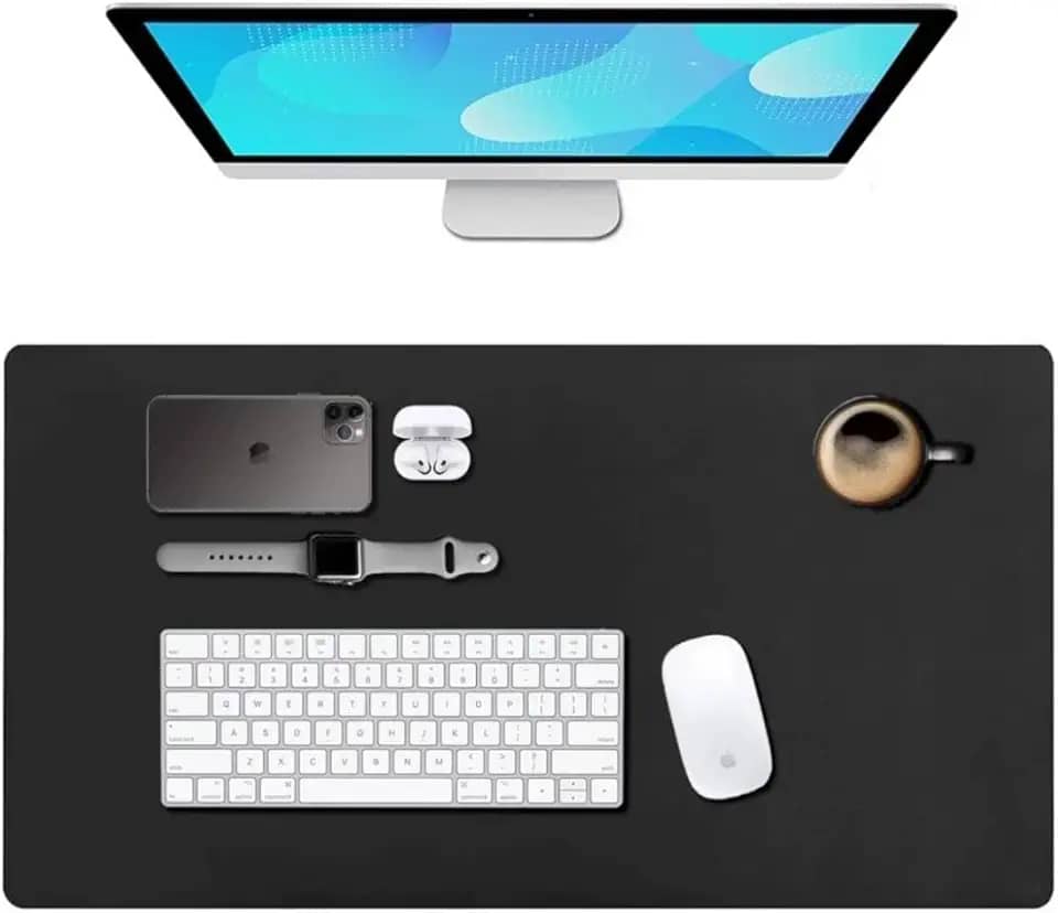 Mouse Pad Grande 100x48cm Desk Pad Gamer Tapete De Mesa Para Notebook Computador Escritório Office Design Slim Antiderrapante Fácil Deslize (PRETO)