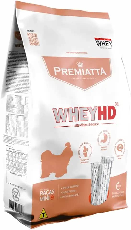 Premiatta Ração Whey Hd 31 Cães Adultos Raças Mini 3Kg (30X100G)