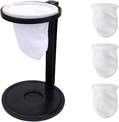Mini Coador De Café Individual de Pano Gourmet com 3 Refis Extras e Suporte Desmontável