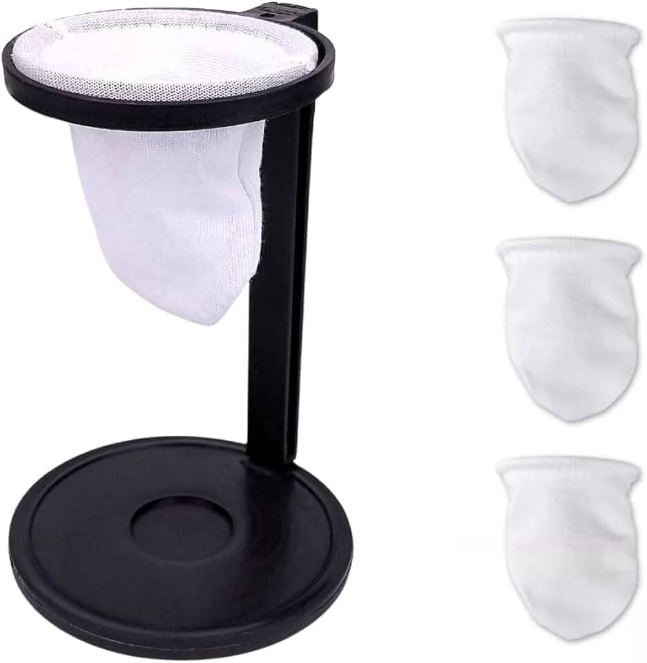 Mini Coador De Café Individual de Pano Gourmet com 3 Refis Extras e Suporte Desmontável