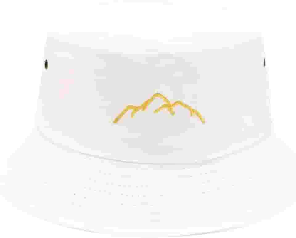 Chapéus bucket para homens e mulheres – Chapéu balde de pescador de verão boné de sol de aba larga dobrável praia casual ao ar livre, Montanha branca, Tamanho Único