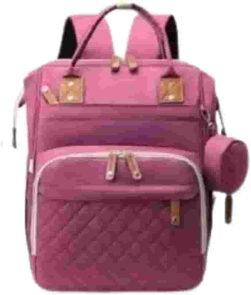 Bolsa Maternidade Mochila Impermeável Multifuncional Espaçosa para a Mamãe e o Bebê com Bolsos para Mamadeira e porta Chupetas (Lilás)