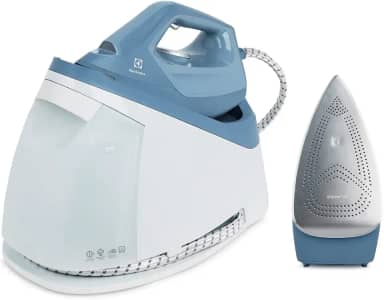 Ferro de passar com estação a vapor continuo pressurizado semi profissional 2 em 1 antiaderente base ceramica 264 furos tanque destacavel 1,2L 1750W Azul Refine 700 E7SS1-4DBL 220V