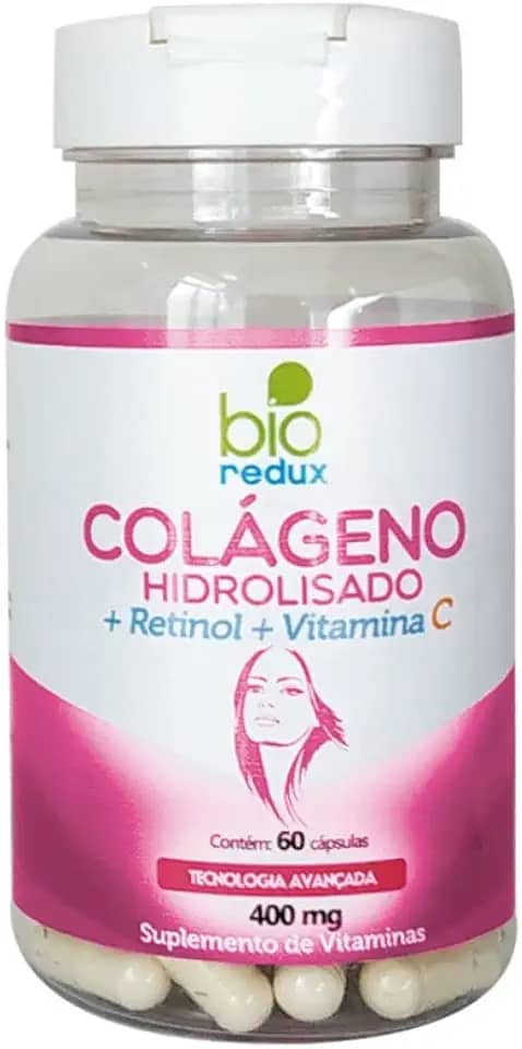 Colágeno Hidrolisado 400 mg 60 cápsulas + Retinol+Vitamina C Bio Redux