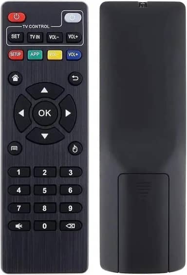 Controle Remoto Universal para TV Box 4K, Smart TV, com Teclado Num�rico e Bot�es de Navega��o, Preto