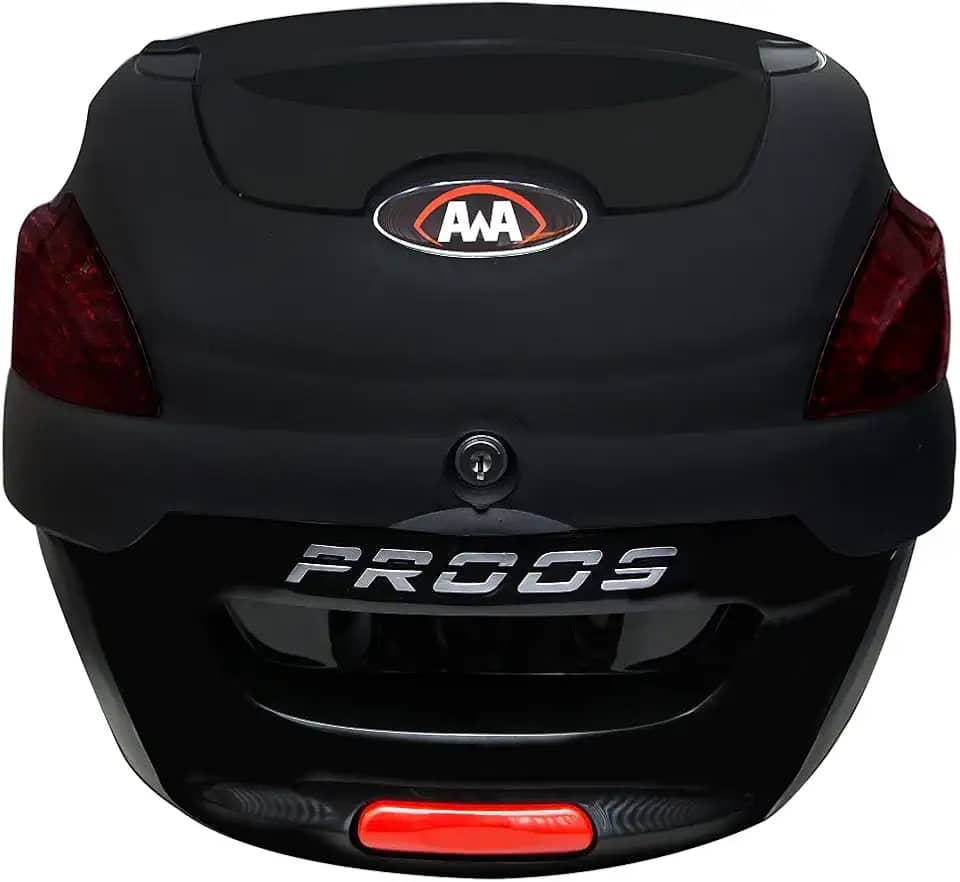 BAULETO AWA MODELO PROOS 41 LITROS COM TAMPA PRETO BRILHANTE