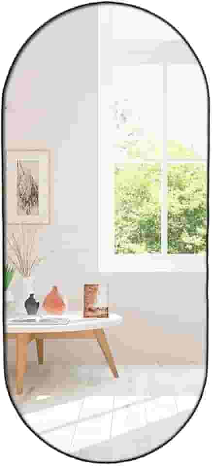 Espelho Decorativo modelo Cápsula de 110x50 com Suporte para Parede (Caramelo)