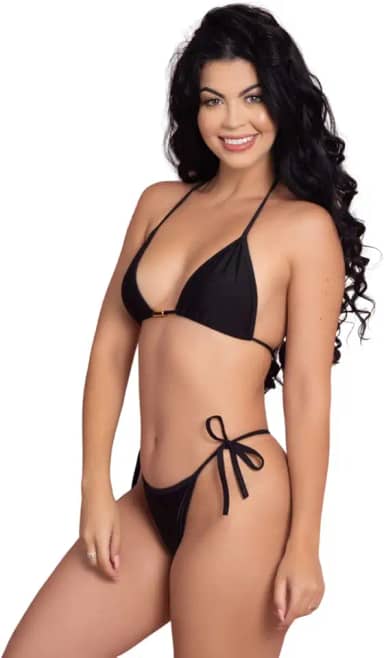 Biquíni Cortininha Sem Bojo Fio Brilhoso