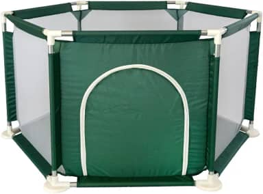 Cercadinho Infantil Hexagonal Desmontável Verde ELORIA
