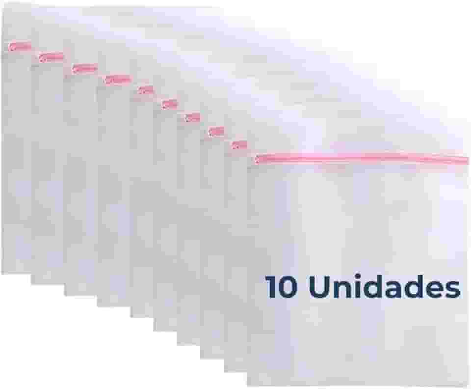 Kit 10/5 Sacos para Lavar Roupa 30x40cm - Zíper Reforçado | Sacos para Máquina | Saquinho de Roupas Delicadas, Protetor Anti-Fiapo | Kit Lavanderia Reutilizável | Premium MyBrins (10 unid)