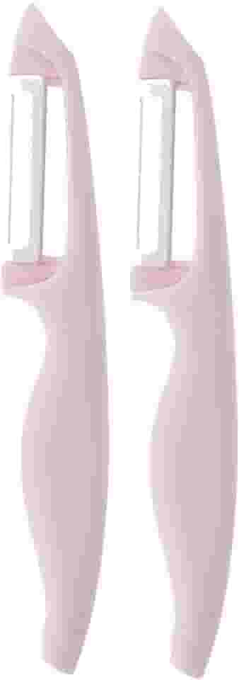 Descascador profissional de batata de maçã vegetal com lâmina giratória de cerâmica – Pacote com 2 – descascador de faca de vegetais para chef