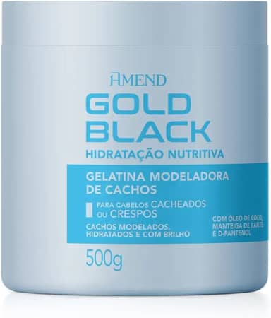 Gelatina Modeladora De Cachos Amend Gold Black Hidratação Nutritiva, 500g