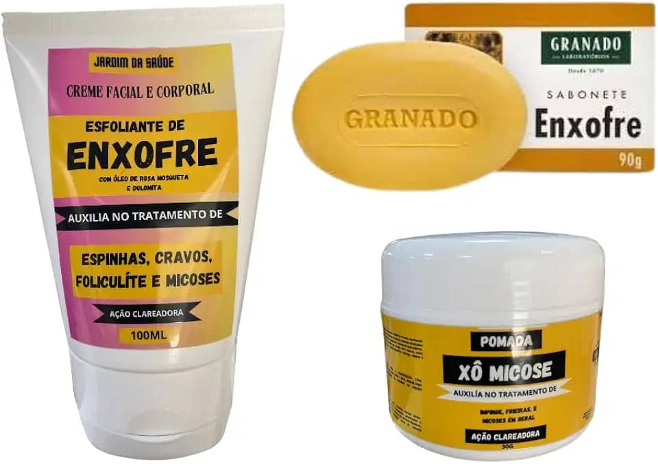 Kit Creme Esfoliante de Enxofre Sabonete e pomada
