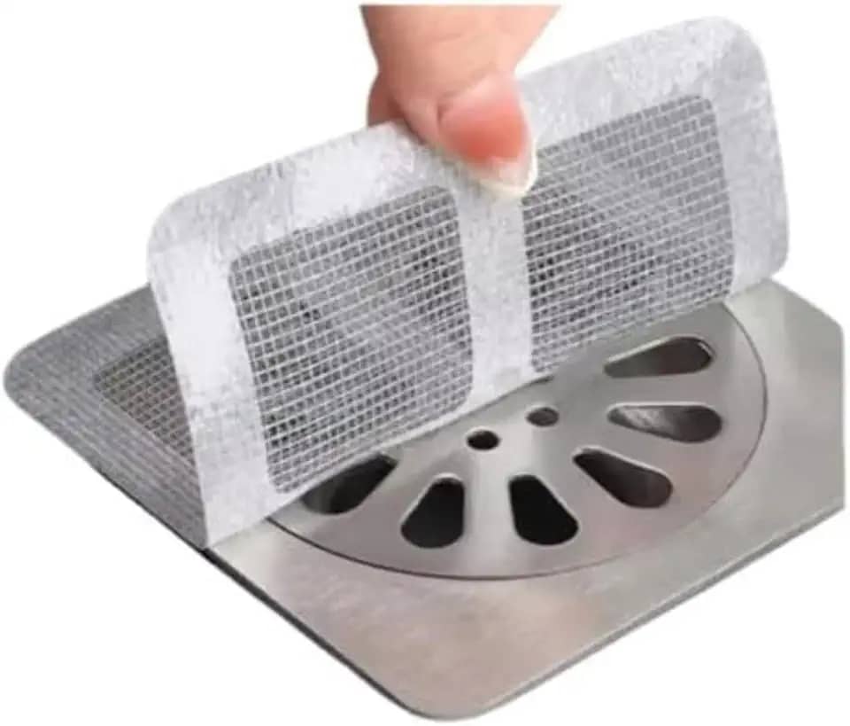 Kit 20 Tela Adesiva Protetora Para Ralo Telas Adesivos Descartáveis Anti Inseto Bloqueia Insetos Casa sempre limpa e segura 10cmX10cm Para Ralo Banheiro Cozinha Quintal Coletor De Cabelo Premium