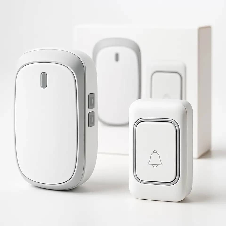 Campainha Sem Fio Residencial, Bivolta 110-220V, Longo Alcance de Comunicação, Não Precisa de Cabos, Resistente a Chuva, Kit Completo Com Campainha, Receptor, Pilha e Fixadores, 36 Tipos de Toques