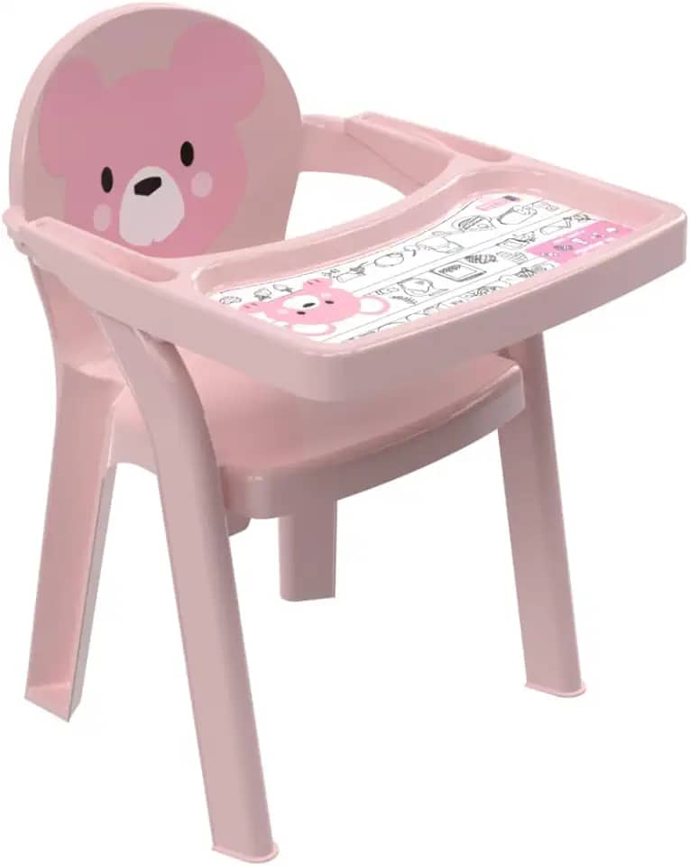 POLTRONA CADEIRINHA DE BEBÊ PLASUTIL INFANTIL PORTÁTIL COM BANDEJA PARA COLORIR (Rosa)