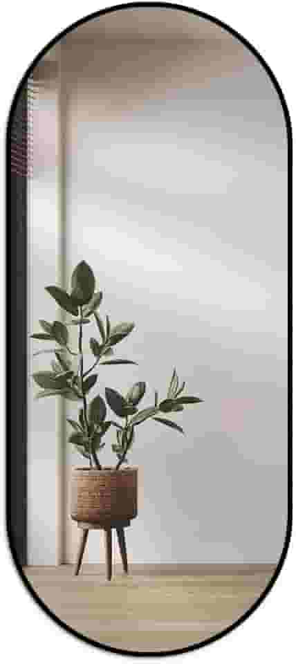 Espelho Cápsula Super Grande 70x160 Corpo Inteiro, Design Moderno e Elegância para Qualquer Ambiente (Preto)