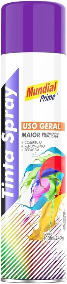 Tinta Spray Uso Geral 400ml, MUNDIAL PRIME, Violeta, AE01000077