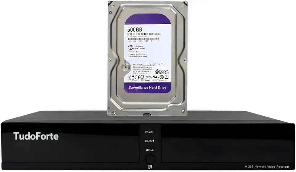 Kit DVR Gravador de Vídeo Tudo Forte TFHDX 3308 8 Canais com Detecção de Movimento + HD 500GB