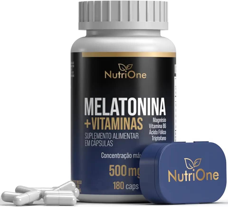 Melatonina 180 Cápsulas + Triptofano, Magnésio, Metilfolato e Vitamina B6 - Nutrione