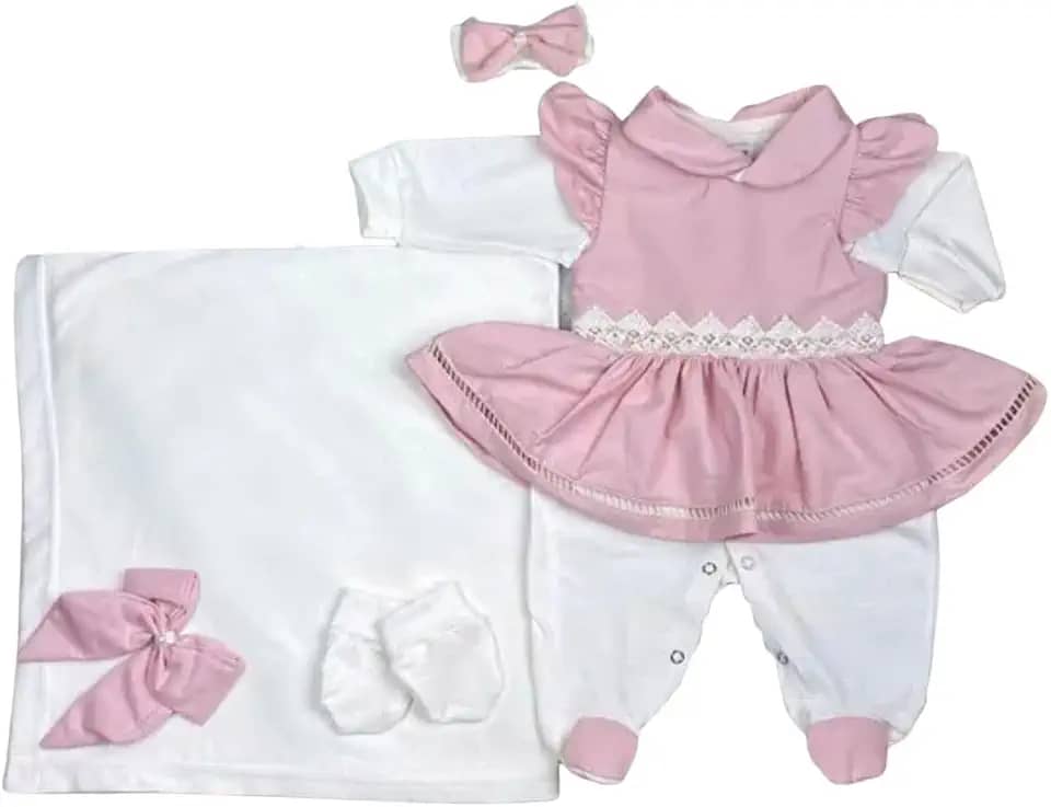 Saida Maternidade Menina Lavínia 05 Peças Roupas de Bebê