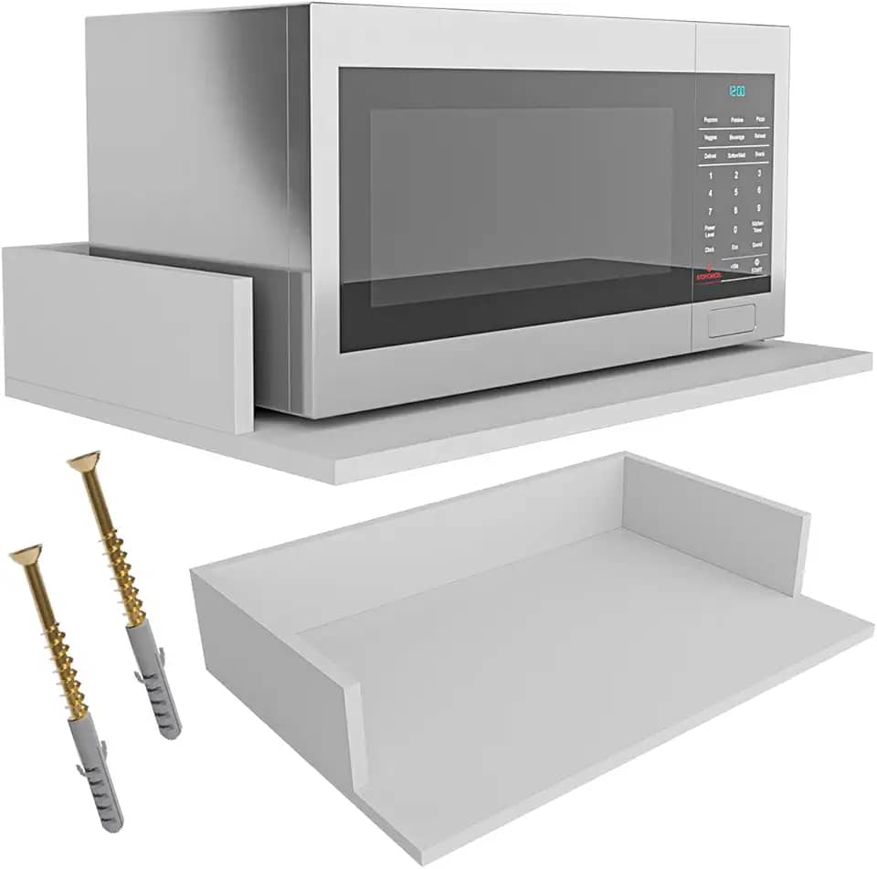 Suporte Prateleira Para Microondas Nicho Multiuso 60x40cm em Mdf Reforçado 15mm Branco