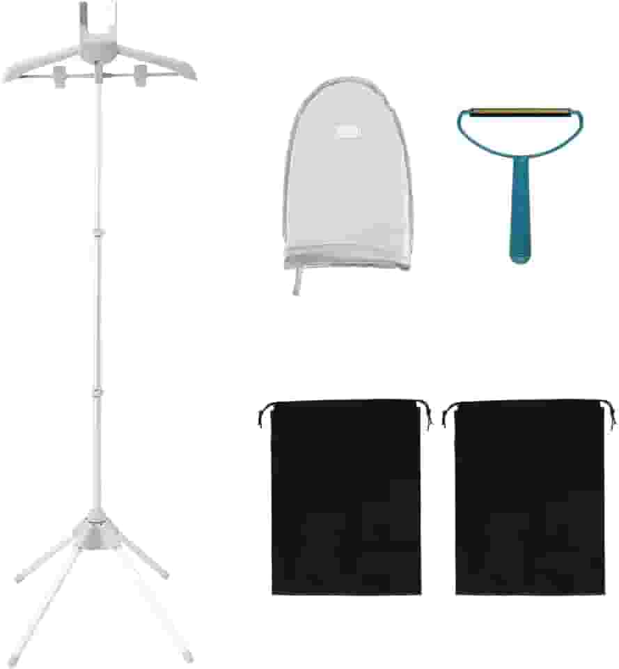 Suporte para vaporizador de roupas, cabide para vaporizador de roupas com tábua de passar e barbeador, vaporizador de roupas ajustável, suporte portátil dobrável para roupas para calças jeans e