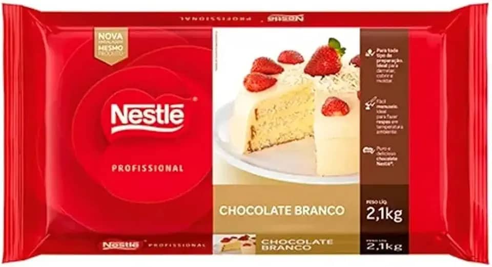 Barra de Chocolate Branco Marfim 1kg Nestlé